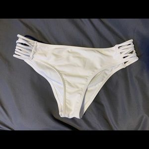 white strappy hollister bikini bottoms